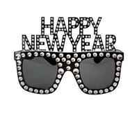 W WIDMANN MILANO Party Fashion 21085 - Gafas Happy New Year, plata, accesorio para Nochevieja, Año Nuevo