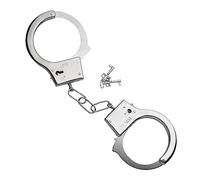 W WIDMANN MILANO Party Fashion - 2413D - Esposas de metal con llave, plateadas, accesorio para delincuentes, presos, policías