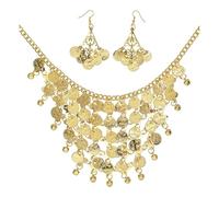 WIDMANN juego de Collar y pendientes de monedas Adulto para mujer, Oro, 24372
