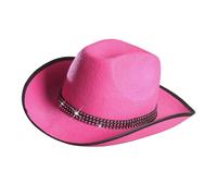 W WIDMANN Vaquero de Fieltro withStrass Band - Rosa de Vaquero del Oeste Salvajes Sombreros Gorras Y Sombreros para Disfraces Accesorios