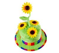W WIDMANN MILANO Party Fashion - 2636F - Sombrero de girasol, verde, de terciopelo, jardinero, payaso, circo, sombrero, tocado, accesorio, fiesta temática, carnaval