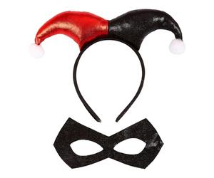 W WIDMANN MILANO Party Fashion - 29344 - Disfraz de arlequín, diadema, antifaz, payaso asesino, carnaval, fiesta temática