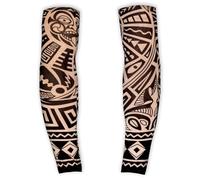 WIDMANN 29356 - Par De Mangas De Tatuaje Tribal, Unisex Adulto, Color Piel, Prisionero, Chulo, Rockero, Motero, Carnaval, Talla Única