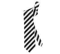 W WIDMANN MILANO Party Fashion - 2995P - Corbata, a rayas blancas y negras, corte clásico, accesorio de disfraz, accesorio, gángster, años 20, carnaval, fiesta temática