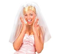 W WIDMANN MILANO Party Fashion 3336W - Velo de novia, blanco, despedida de soltera, JGA, boda