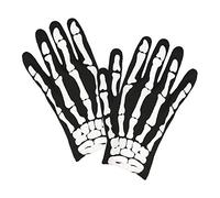W WIDMANN MILANO Party Fashion 34275 - Guantes de esqueleto, hueso, Halloween, carnaval, fiesta temática