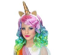 W WIDMANN MILANO Party Fashion - 46935 - Peluca de unicornio para niños, colorida, diadema con cuernos y orejas, fiesta temática, carnaval