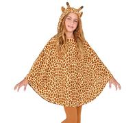 Widmann Disfraz infantil de jirafa 48158 48158, poncho con capucha, manta, fiesta temática, carnaval, niña, multicolor, talla única para la mayoría de los niños