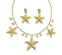 W WIDMANN MILANO Party Fashion 49971 - Conjunto de joyas, cadena y pendientes, estrellas de mar, joyas, collar, sirena, fiesta temática, carnaval