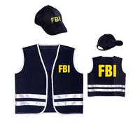 W WIDMANN MILANO Party Fashion - 58957 - Disfraz de niño de agente del FBI, chaleco, gorra, policía, carnaval, fiesta temática