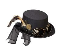 WIDMANN "STEAMPUNK TOP HAT WITH GOGGLES & CLOCKWORK DECO" -