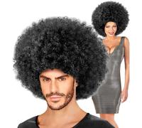 W WIDMANN MILANO Party Fashion 6108J - Peluca Jimmy, negra, look afro, maxi peluca, carnaval, fiesta temática
