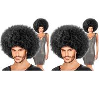 W WIDMANN MILANO Party Fashion - 6108J - Peluca Jimmy, negra, look afro, maxi peluca, carnaval, fiesta temática (Paquete de 2)