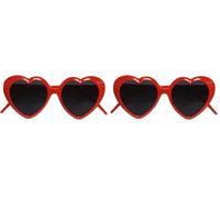 W WIDMANN MILANO Party Fashion - 6634L - Gafas de corazón, rojas, gafas de fiesta, años 50, carnaval, fiesta temática (Paquete de 2)