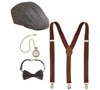 W WIDMANN MILANO Party Fashion 68559 - Conjunto de disfraces Los locos años 20, 4 piezas, charlestón, gángster, jefe de la mafia, accesorios, carnaval