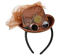 W WIDMANN MILANO Party Fashion - 68562 - Diadema con minicilindro Steampunk, efecto ante, retro, fiesta temática, carnaval