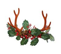 W WIDMANN MILANO Party Fashion - 68569 - Sombrero de reno, tocado con cuernos, hojas y piñas, corzo, ciervo, Navidad, carnaval, fiesta temática