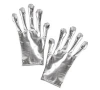 W WIDMANN MILANO Party Fashion Guantes de alienígena Widmann 68597, 1 par, Plata, Extraterrestre, Espacial, Fiesta temática, Carnaval, Multicolor, Talla única para Mujer