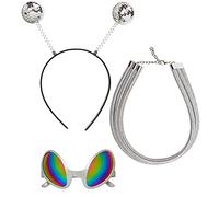 W WIDMANN MILANO Party Fashion 68598 - Conjunto de disfraces de alienígena, antena, gafas, cadena, espacio, extraterrestre, carnaval, fiesta temática