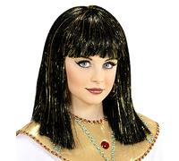 Peluca Cleopatra con hebras doradas