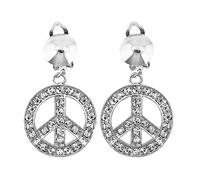 W WIDMANN MILANO Party Fashion 7539E - Pendientes Peace and Love, joyas, hippie, fiesta temática, carnaval