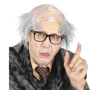 W WIDMANN MILANO Party Fashion 75691 - Máscara de anciano, calvo con cejas, peluca, accesorio, disfraz de abuelo, fiesta temática, carnaval