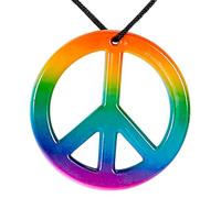 W WIDMANN MILANO Party Fashion 75701 - Cadena hippie, paz, arco iris, disfraz, accesorios, carnaval, fiesta temática
