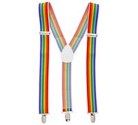 W WIDMANN MILANO Party Fashion 7983M - Tirantes arcoíris, accesorio, Christopher Street Day, Gay Pride, fiesta temática, carnaval