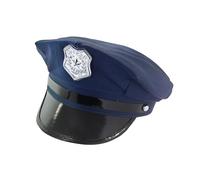 W WIDMANN MILANO Party Fashion 8427P - Gorra de policia, azul, con escudo de policia, uniforme, carnaval, fiesta tematica