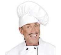 W WIDMANN MILANO Party Fashion - 8459U - Gorro de cocinero, blanco, chef, accesorio de disfraz, carnaval, fiesta temática