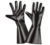 W WIDMANN MILANO Party Fashion 8535A - Guantes de polipiel, negro, fiesta de disfraces, carnaval