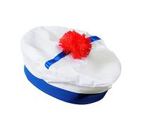 W WIDMANN MILANO Party Fashion - 8684F - Gorro de marinero, azul y blanco, con pompón, accesorio de disfraz, despedida de soltero, carnaval, fiesta temática