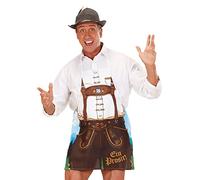 W WIDMANN MILANO Party Fashion - 9438M - Delantal bávaro con estampado de pantalones de cuero, fiesta de la cerveza, barbacoa, carnaval