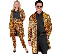 W WIDMANN MILANO Party Fashion - Abrigo de lentejuelas de fiesta, traje de fiesta, chaqueta, Disco Fever, estampado animal, festival, disfraces de carnaval