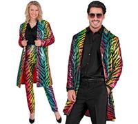 W WIDMANN MILANO Party Fashion - Abrigo de lentejuelas de fiesta, traje de fiesta, chaqueta, Disco Fever, estampado animal, festival, disfraces de carnaval