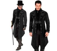 W WIDMANN MILANO Party Fashion - Abrigo gótico para hombre de terciopelo, frac steampunk, para carnaval, Halloween, cosplay