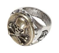 W WIDMANN MILANO Party Fashion - Anillo de calavera con hueso | Joyas piratas con calavera y huesos cruzados, complementos para disfraces de Halloween, Carnaval y fiestas temáticas