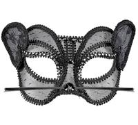 W WIDMANN MILANO Party Fashion, Antifaz de encaje negro, diseño elegante, comodidad óptima con elástico ajustable, versátil para todas las ocasiones, fabricación italiana de calidad.