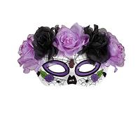 W WIDMANN MILANO Party Fashion - Antifaz del Día de los Muertos | Máscara con rosas para Halloween, Carnaval, bailes de máscaras y disfraces del Día de los Muertos