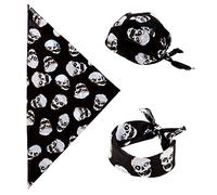 Widmann S.r.l. Bandana pañuelo pirata calavera – aprox. 55 x 55 cm, carnaval, fiesta de disfraces