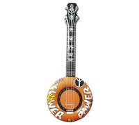 W WIDMANN MILANO Party Fashion - Banjo hinchable, 100 cm, guitarra, músico, cantante, flower power, accesorio hippie