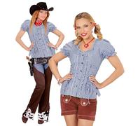 Widmann Blue Chequered Blouse (L) Blue