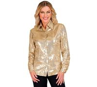 W WIDMANN MILANO Party Fashion - Blusa de lentejuelas de fiesta para mujer, Disco Fever, Schlagermove, camisa de mujer, festival, disfraces de carnaval