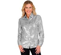 W WIDMANN MILANO Party Fashion - Blusa de lentejuelas de fiesta para mujer, Disco Fever, Schlagermove, camisa de mujer, festival, disfraces de carnaval