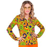 W WIDMANN MILANO Party Fashion - Blusa de los años 70 para Mujer, Camisa Retro para Carnaval, Fiesta temática Disco Fever, Disfraz