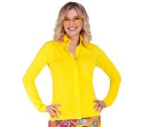 W WIDMANN MILANO Party Fashion - Blusa de mujer de los años 70, camisa disco con cuello, para carnaval, fiesta temática