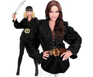 W WIDMANN MILANO Party Fashion - Blusa de pirata para mujer | Blusa con estilo de capitán y renacentista para Carnaval, fiestas temáticas, eventos piratas y medievales