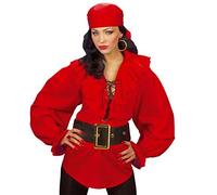 W WIDMANN MILANO Camisa Party Fashion con volantes para carnaval (pirata, vampiro, medieval, disco)