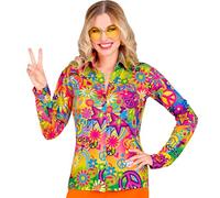 WIDMANN MILANO PARTY FASHION - 60s blusa para damas, Hippie, Reggae, Flower Power, Disco Fever, Schlagermove