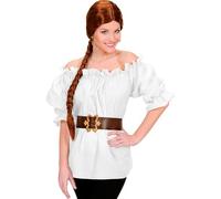 W WIDMANN MILANO Party Fashion - Blusa para disfraces de piratas, vaqueras, hombros al aire, mangas abullonadas, camisa de mujer para carnaval y Halloween